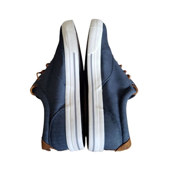 Polo Ralph Lauren  Men's Size US 11.5D Blue Canvas Thorton Brown Leather Sneaker - Picture 9 of 11
